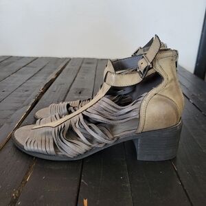 Coconuts by Matisse Winslow Gladiator Womens 9 Heeled Sandals Strappy Grey Green